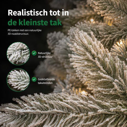 Black Box Trees Nagoya Kerstboom met Ingebouwde LED-Verlichting, Timer en Dimfunctie - Kerstversiering met Scharnierconstructie - Kunstboom Besneeuwd