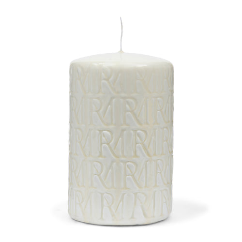 Rivièra Maison RMMonogram PillarCandle white9,5x15 - Paraffine - Wit - vtwonen shop