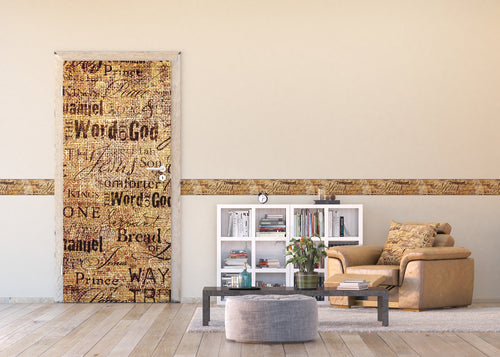 Sanders & Sanders zelfklevende behangrand tekst beige - 500 x 14 cm - 600055