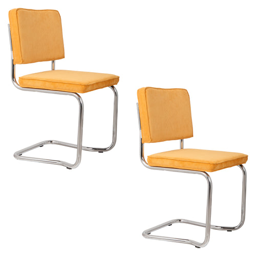 Zuiver Ridge Rib Kink Stoel Geel - Set van 2 - vtwonen shop