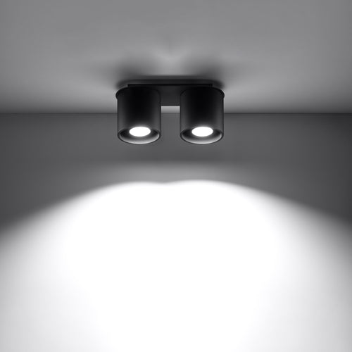 Sollux Lighting Plafondlamp ORBIS 2 zwart - 26x10x12cm