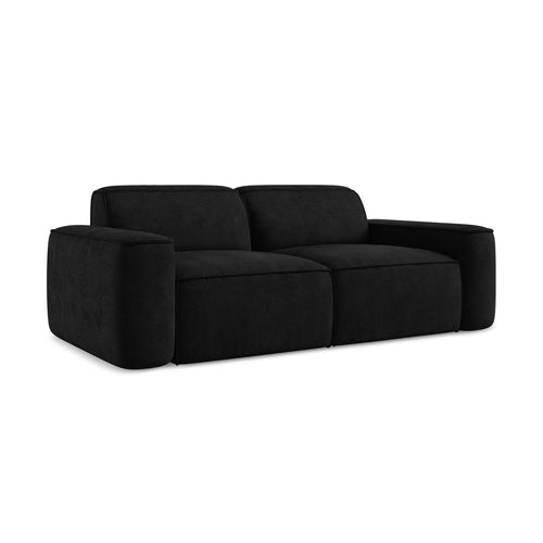 LaMiaSofa 3-zits bank Melissa - chenille stof - zwart - 204x102x70