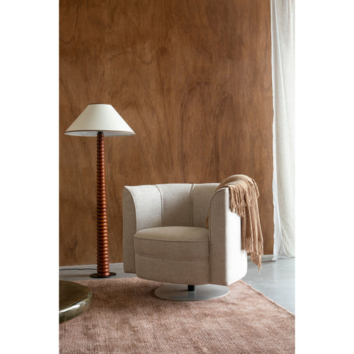 Dutchbone Flower Fauteuil/ Draaistoel Beige