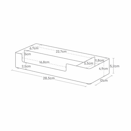 Yamazaki Tower Opbergbak met compartimenten - Zwart