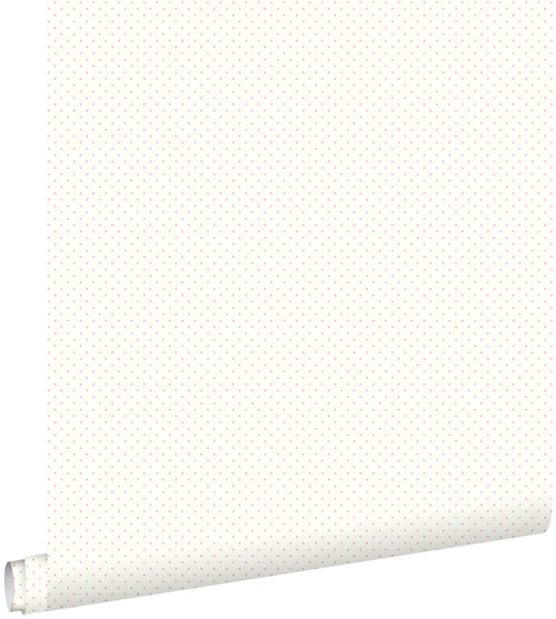 ESTAhome behang kleine stipjes gebroken wit en roze - 53 cm x 10.05 m - 137314