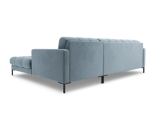 Cosmopolitan Design rechter hoekbank Bali 5-zits, flueel, lichtblauw - 185x293x75cm