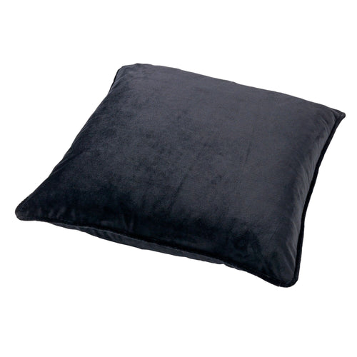 FINN - Kussenhoes 60x60 cm - velvet - effen kleur - Raven - zwart