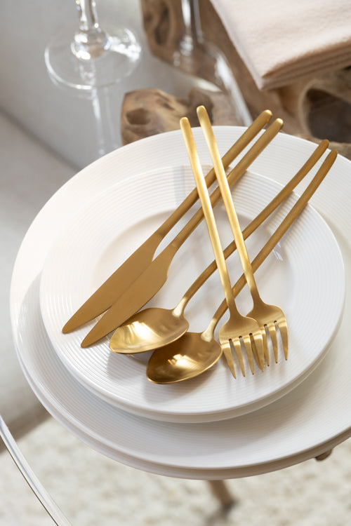 J-Line bestek - roestvrij staal - goud - box van 24 stuks - vtwonen shop