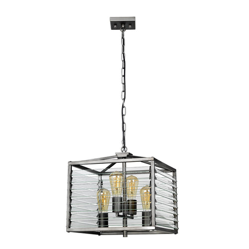 Louvre 4 Lichte Hanglamp Gunmetal Verf Afwerking