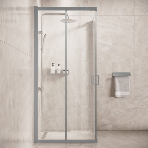 Badplaats Douchecabine Dakota 80 x 80 x 190 cm – Chroom – Douchewand met Schuifdeur