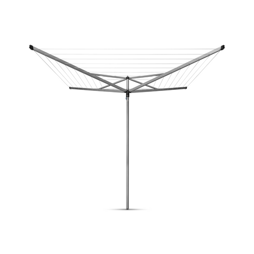 Brabantia Droogmolen Essential, 50 meter met bodemhuls, doorsnede 35 mm - Metallic Grey