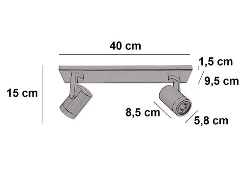 Highlight spot HALO - 2 lichts - 40  x 15   cm - bruin