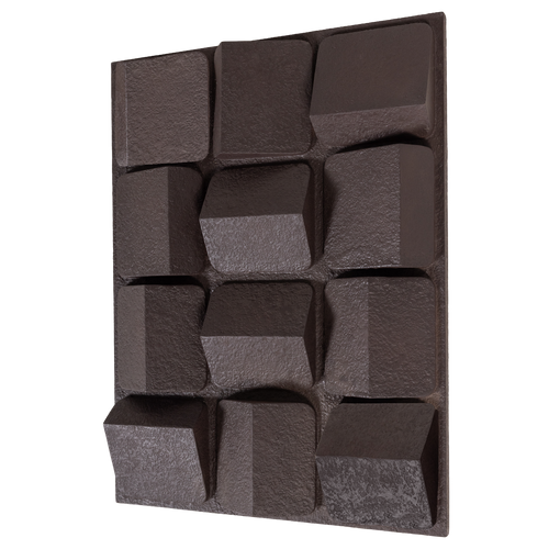 WOOOD wanddeco Axis - Betonlook - Bruin - 81x61x9