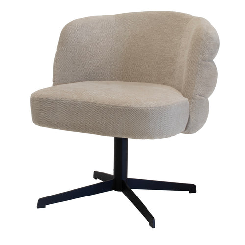 DÉJA Living Eetkamerstoel Félix - Metaal/Stof - Taupe - Set van 2