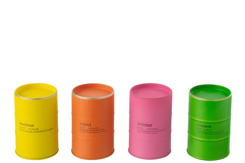 J-Line geurkaars Huis Spreuk Engels/Frans - mix - 50U - 4 stuks - vtwonen shop