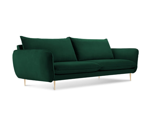 Cosmopolitan Design Bank Vienna 4-zits, flueel, flessengroen - 92x230x95cm