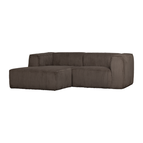 WOOOD chaise longue bank links Bean - Ribstof - Mud - 73x254x178 - vtwonen shop