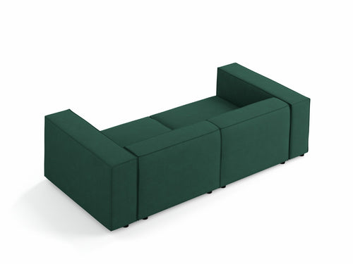 Cosmopolitan Design Bank Arendal 3-zits, chenille met ribbeleffect, flessengroen - 102x204x70cm