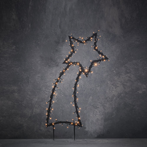 Luca Lighting Garden d'Light Vallende Ster Tuinsteker met Warm Witte LED Verlichting - L45 x H101 cm - Zwart - vtwonen shop