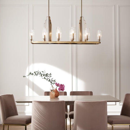 Elstead Kichler Kimrose Bar hanglamp geborsteld natuurlijk messing
