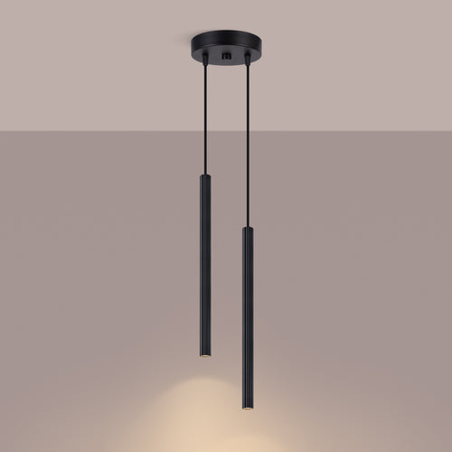 Sollux Lighting Hanglamp ARCHE 2P zwart - 15x15x118cm