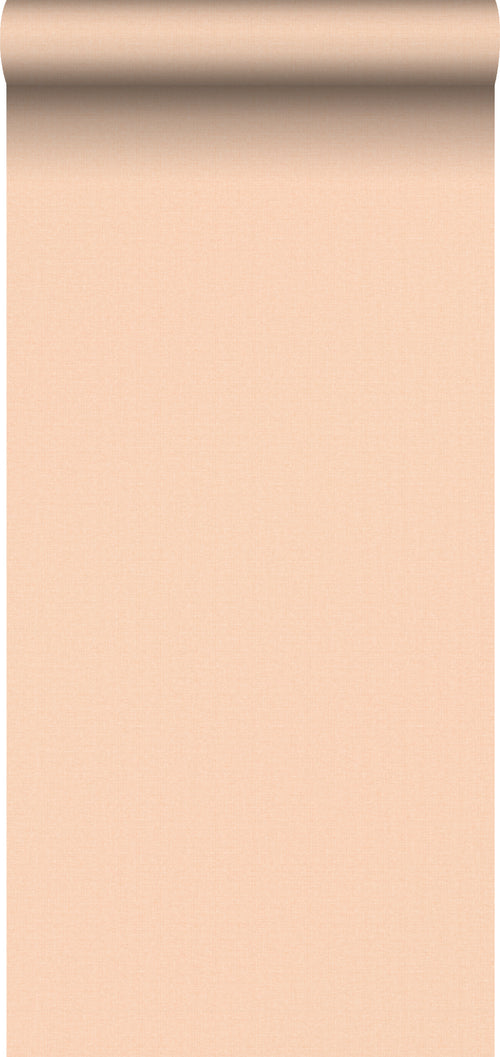 Sanders & Sanders behang linnenstructuur perzik roze - 53 cm x 10 m - 640482