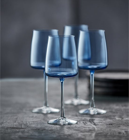 Lyngby Glas Krystal Zero Wit wijnglas 43 cl 4 st. Blauw - vtwonen shop