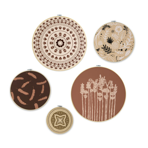 Art for the Home Cirkels met borduursels - Ibiza Vibes - 2x 40cm 2x 30cm 20cm - vtwonen shop