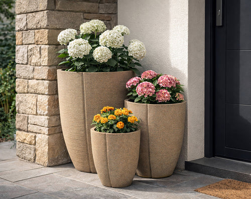 Mauro Ferretti cachepot - set van 3 - Ø 43×47–36×41,5–30,5×34,5 cm - grijs