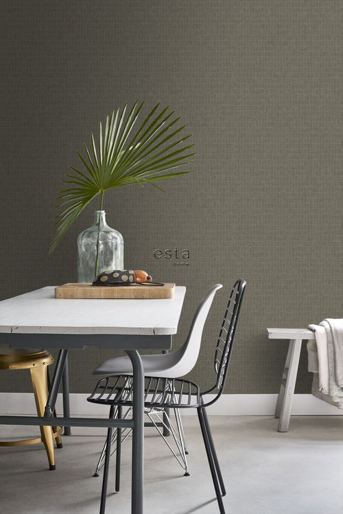 ESTAhome behang krokodillenhuid vergrijsd bruin - 53 cm x 10.05 m - 139186