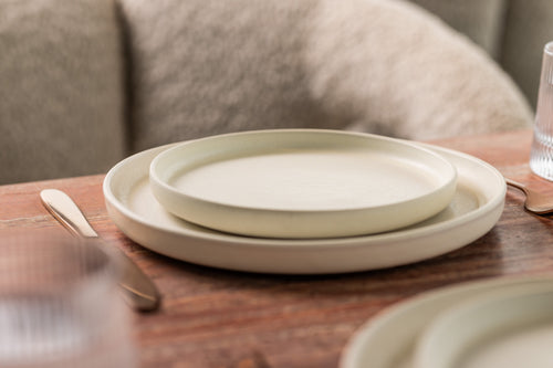 Mimo Homeware dinerbord Dreamy Ivory - 26,5 cm - set van 2