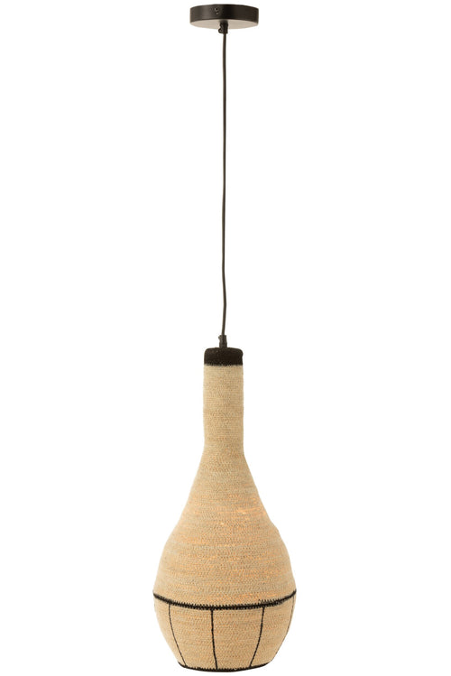 J-Line hanglamp Peer Lijnen - zeegras - naturel/zwart