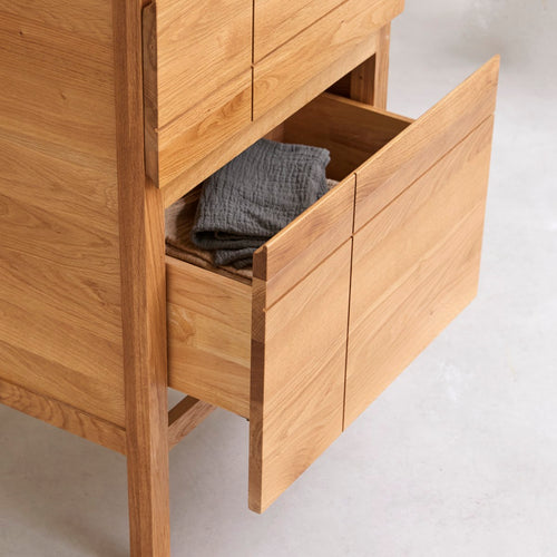 Tikamoon Badkamermeubel van eikenhout en terrazzo premium pink 60 Easy - Naturel - vtwonen shop