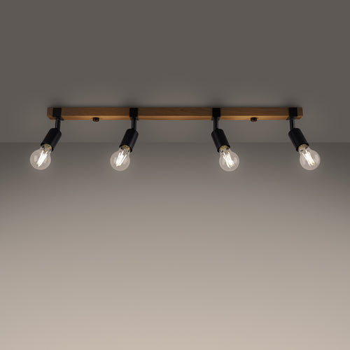 Sollux Lighting Plafondlamp ZUCA 4 zwart - 89x15x14cm