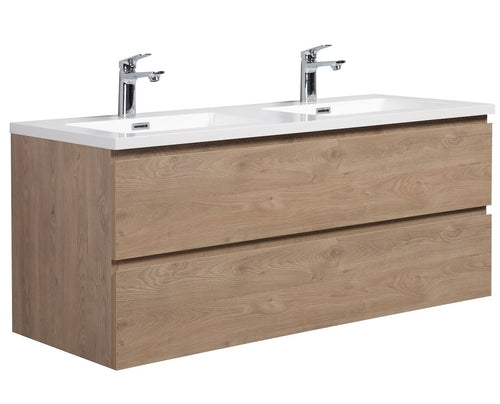Badplaats Badkamermeubel Set Angela 120 cm – Kastanje Eiken – Badmeubel met Wastafel
