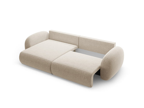 Cosmopolitan Design Omkeerbare converteerbare hoekbank met opbergdoos Tonale 4-zits, chenille donkerbeige - 149x262x88cm