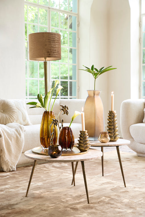 Light & Living vaas VELIKO - 24.5x22.5x50.5cm - bruin - vtwonen shop