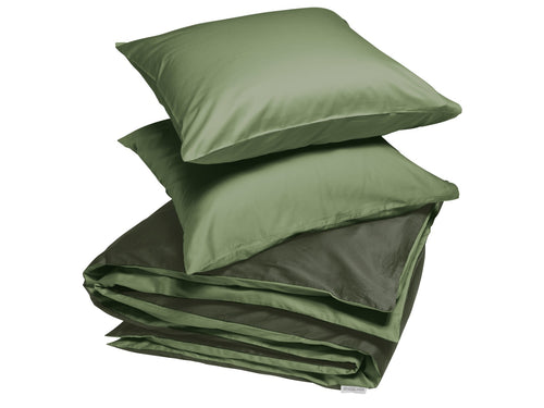 Yumeko dekbedovertrek katoen satijn double face olive 200x220 + 2/60x70 - vtwonen shop