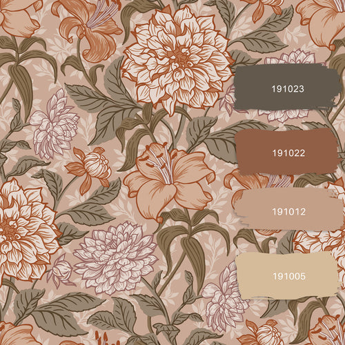 ESTAhome behang vintage bloemen oudroze, vergrijsd groen en terracotta roze - 53 cm x 10.05 m - 139380 - vtwonen shop