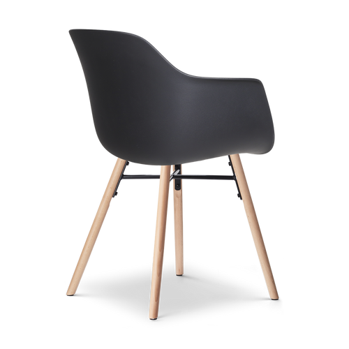 Nolon Nena-Puk Eetkamerstoelen Set van 2 - Zwart - Houten Poten - vtwonen shop