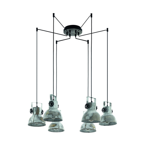 EGLO hanglamp Barnstaple - e27 - ø 50 cm - zwart/bruin - vtwonen shop