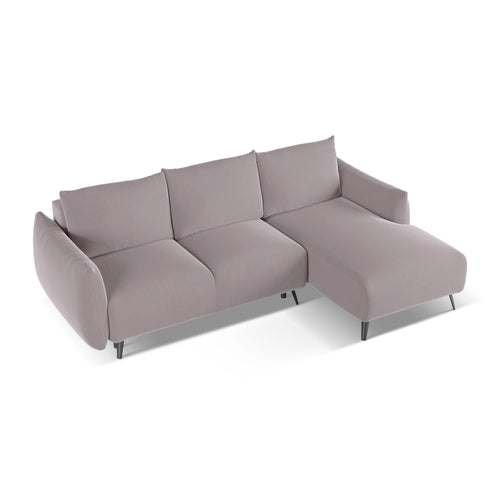 LaMiaSofa hoekbank rechts Genova - velours - lavendel - 242x162x86