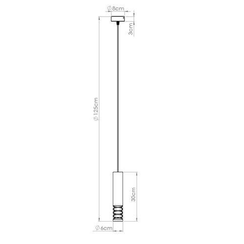 Sollux Lighting Hanglamp LAMI 1 wit - 8x8x125cm