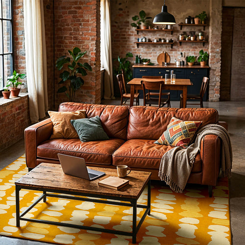 Lola&Moi vloerkleed Ice In Pumpkin - geel - 170x240cm - vtwonen shop