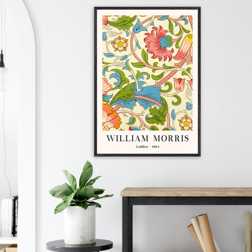 Artfulprints Poster met Lijst William Morris - Lodden 1884   - A4 21x29.7 cm - Meerkleurig