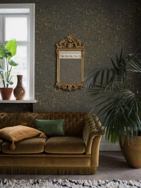 Borastapeter behang bloemen bruin - 53 cm x 10.05 m - 660279