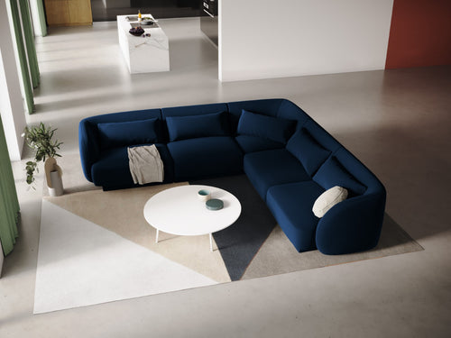 Cosmopolitan Design Symmetrische hoekbank Tulum 5-zits, flueel, koningsblauw - 255x255x70cm