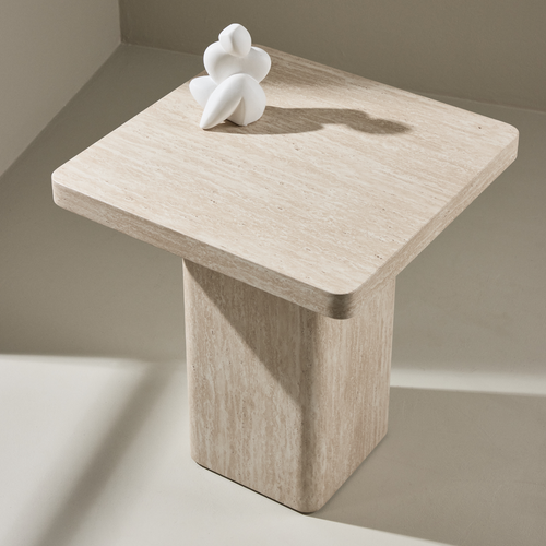 Nest living Hannes Ronde Houten Salontafel Beige - Ø 80 cm