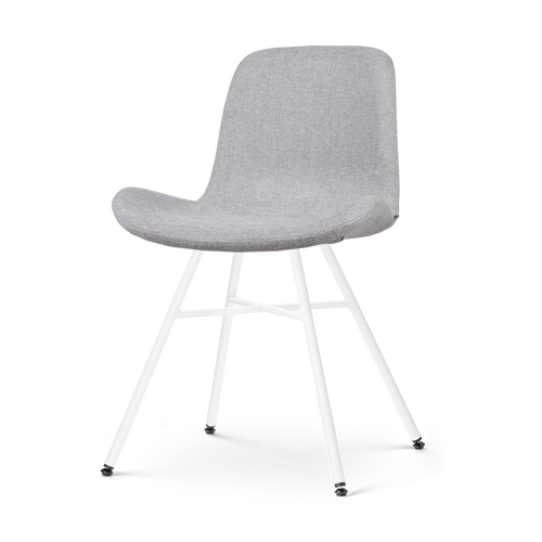 Nolon Noa-Fé Eetkamerstoel Lichtgrijs - Stof - Wit Onderstel - vtwonen shop