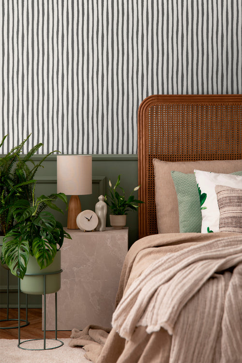 Sanders & Sanders behang strepen zwart en wit - 53 cm x 10 m - 640546 - vtwonen shop